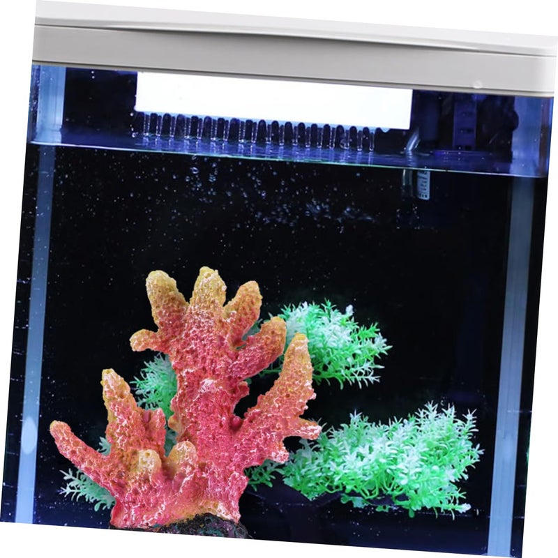 Lifelike Orange Coral Reef Ornament For Aquarium Fish Tank Decoration 8X9cm - Image 4