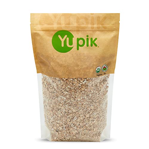 Yupik Organic Barley Flakes, 2.2 lb (35.2 oz), Non-GMO, Vegan, Kosher, Steamed, Rolled & Lightly Roasted Whole Barley Grains, Source of Fiber & Iron, Alternative to Oats, Ideal for Cooking & Baking - Image 1