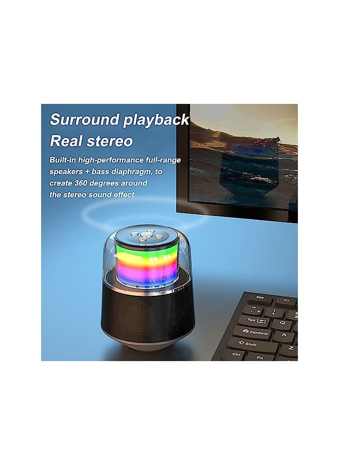OMIRA - Bluetooth Speaker Spherical Surround Wireless Speaker Portable Speaker 360 Hd Surround Sound Dual Stereo Pairing Built In Colorful Led Lights - Image 1