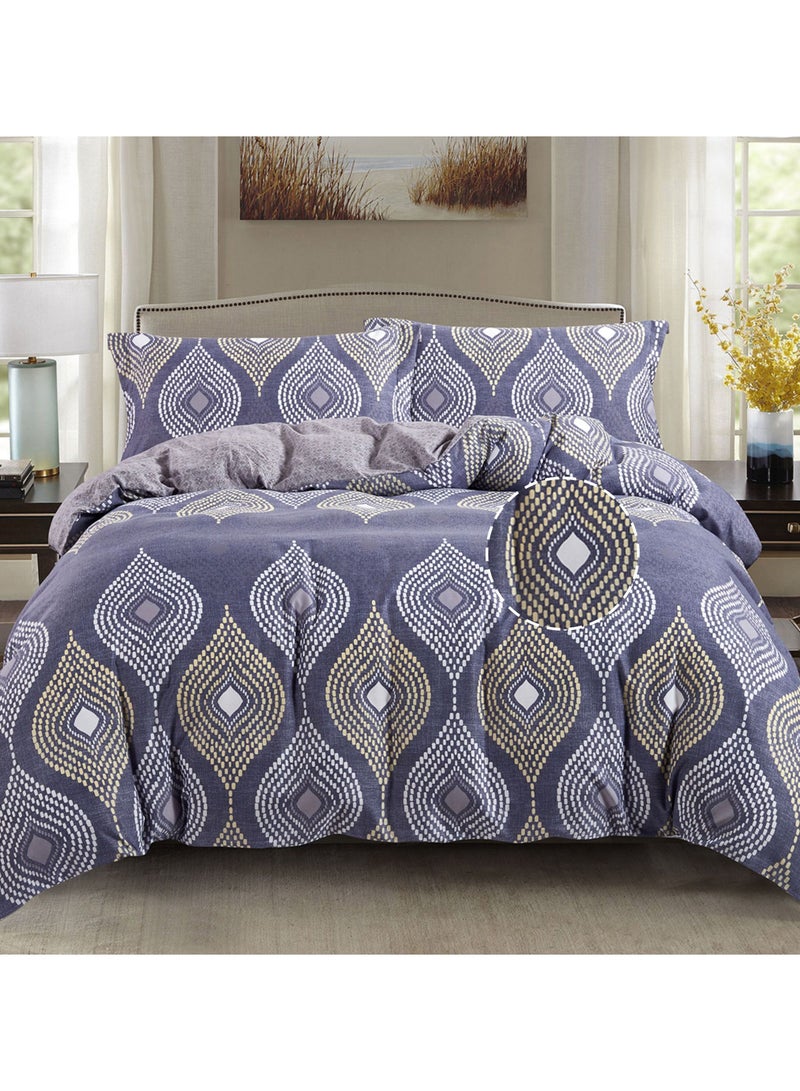Donetella 3-Piece Duvet Cover Set Without Filler Microfiber Purple Queen - Image 2