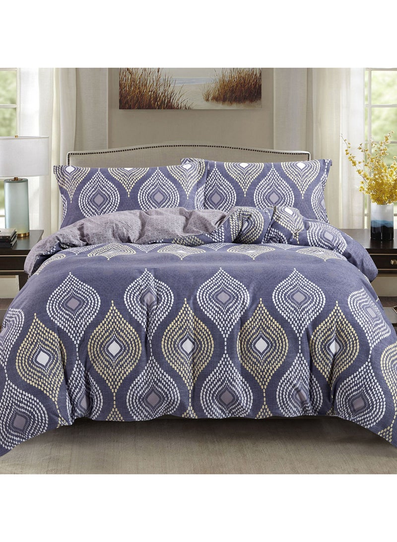 Donetella 3-Piece Duvet Cover Set Without Filler Microfiber Purple Queen - Image 1