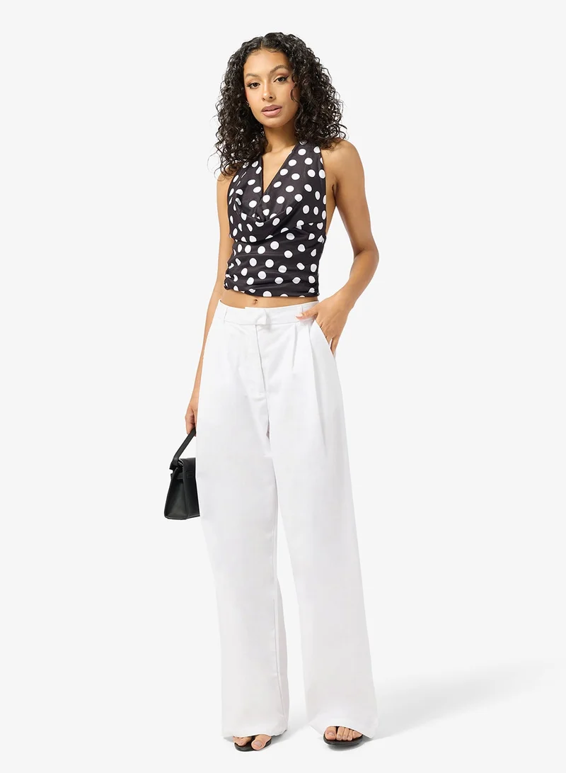 Ginger  Halter Neck Polka Dot Top for Women | Best Price UAE