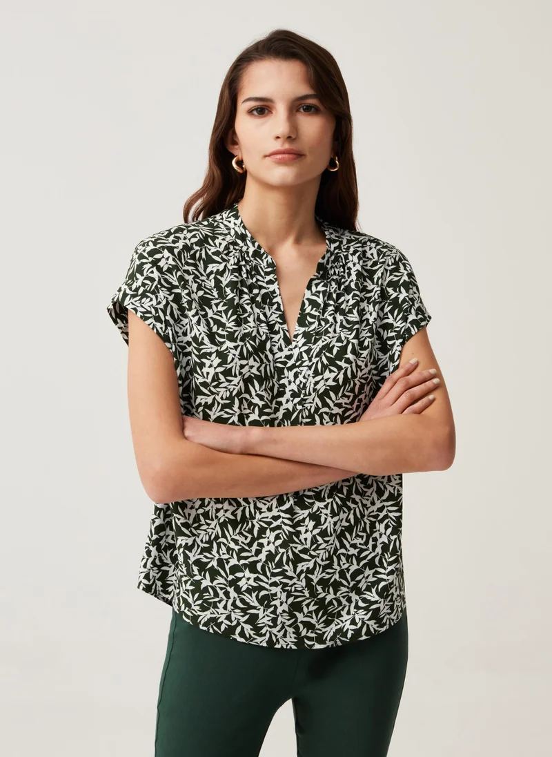 Ovs Sustainable viscose blouse with V neck