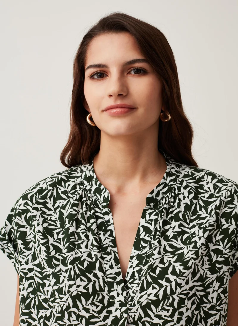 Ovs Sustainable viscose blouse with V neck