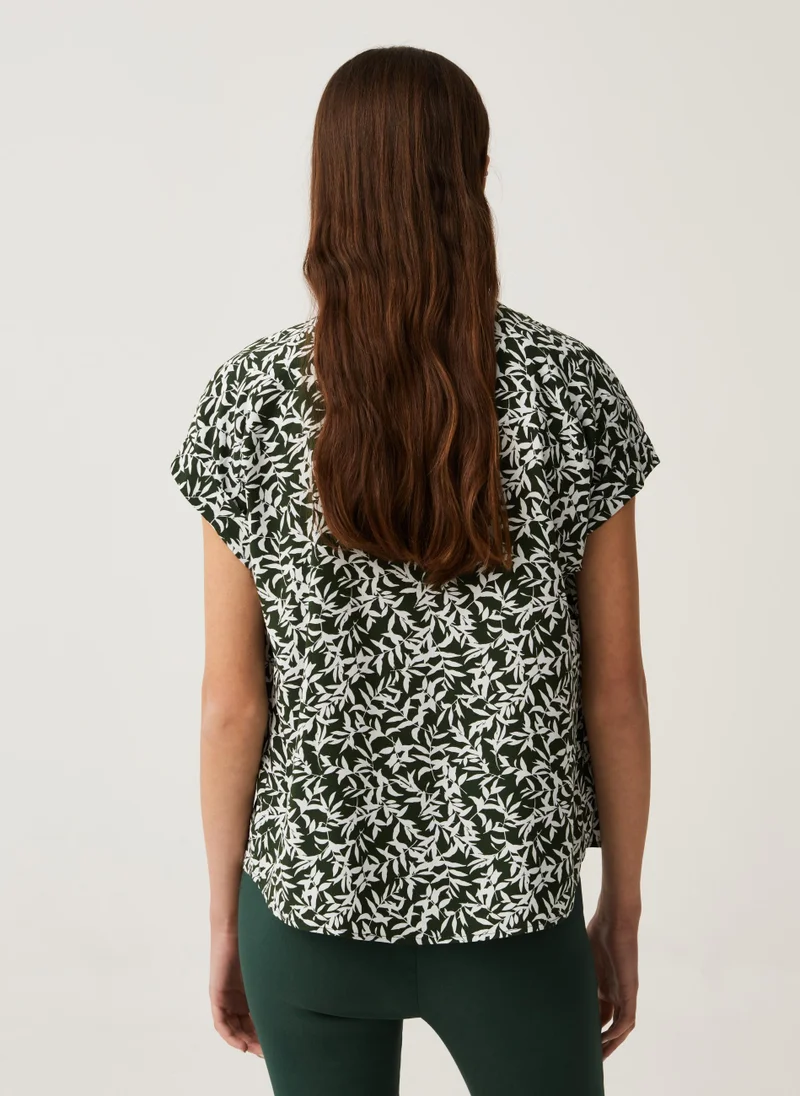 Ovs Sustainable viscose blouse with V neck