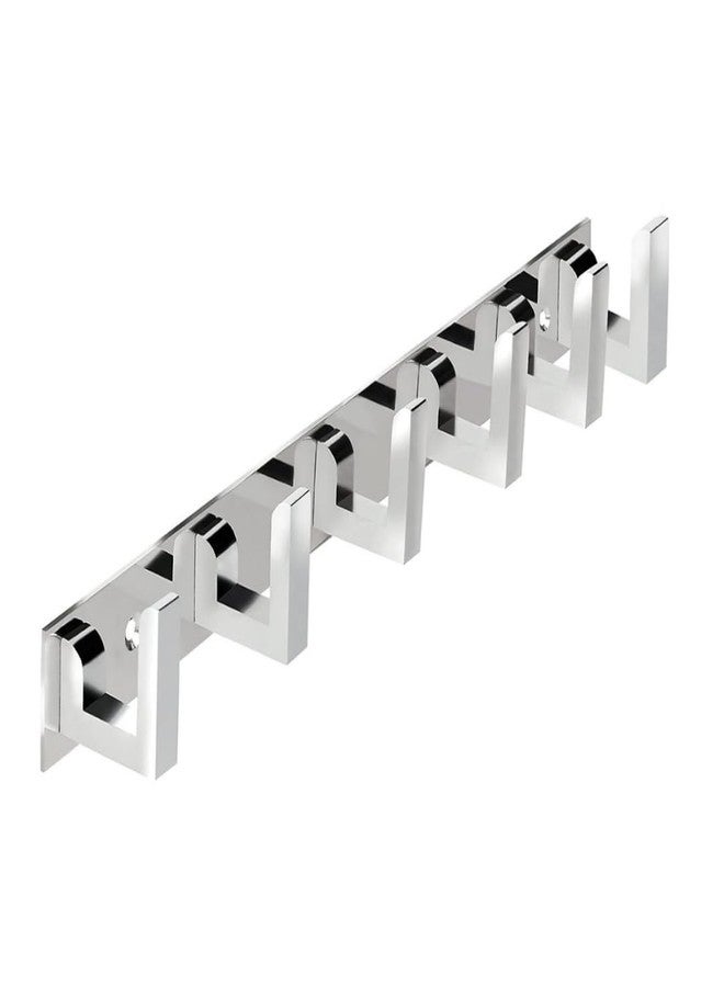 Cosvit L-Hook Hanger Stainless Steel 6 Pin Cloth Hanger Bathroom, Kitchen Wall Wardrobe Door, Hooks for Hanging Keys, Clothes Holder Hook Rail (Pack of 1) - Image 1
