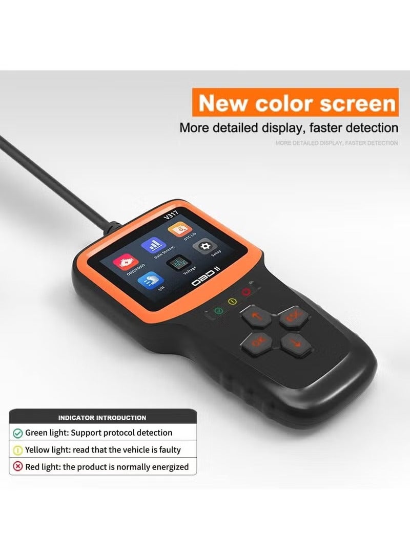 OBD2 Scanner Auto Check Car Engine Clear Fault Code Reader Automotive Diagnostic Scan Tester Tools Kit Color Screen - Image 2
