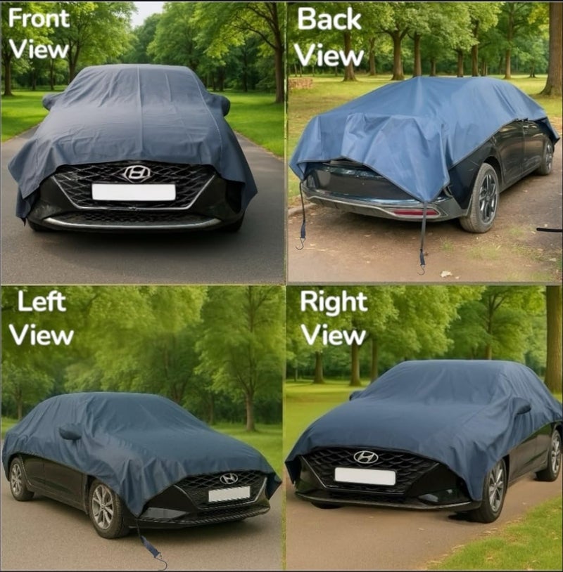 FAMEXON Waterproof, Half Car Body Cover All Weather Protection Half Car Cover Outdoor Half Cover Rain Sun Uv Protection with Inner Side Ultra Soft Cotton 4 Layers (Fits On All Cars) - Image 3