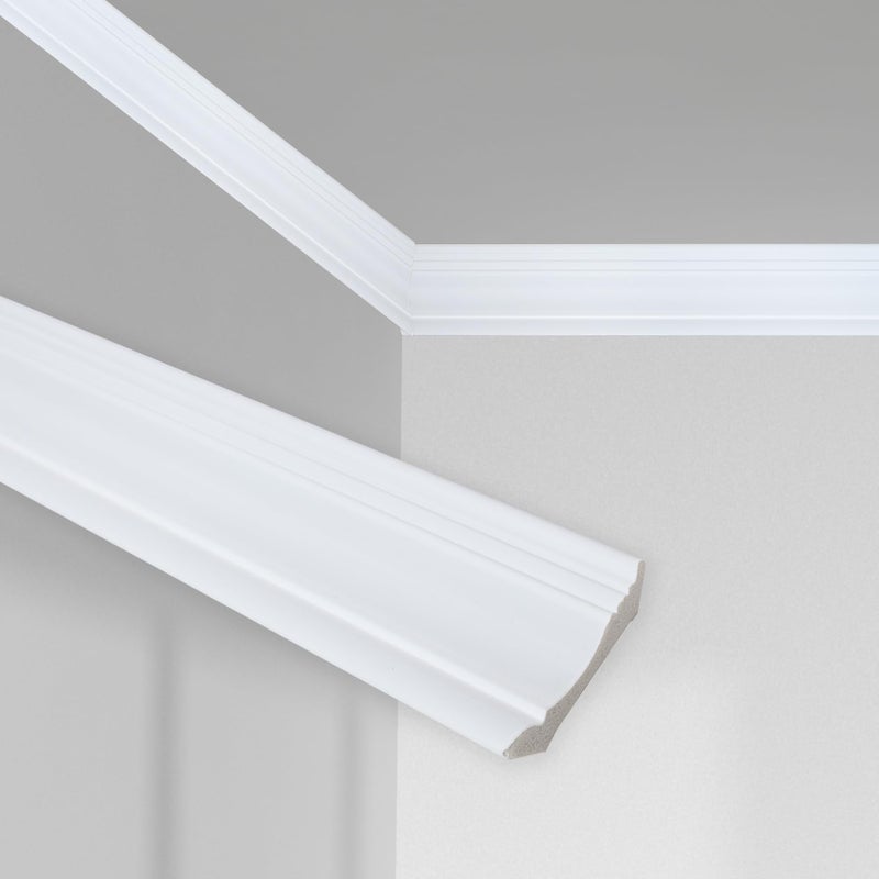 Hungbak 6 Pack Ceiling Crown Molding Trim for Home Decor, 56.7" Long x 3.6" Face - Image 1