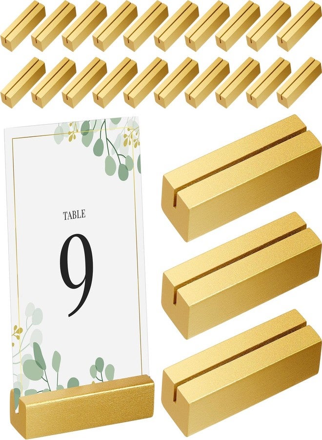 Chunful 24 Pcs Gold Table Number Holders Wood Place Card Holder Wedding Table Name Stands Picture Photo Display Menu Sign Stands for Wedding Party Events Banquet Birthday Party Restaurant - Image 1