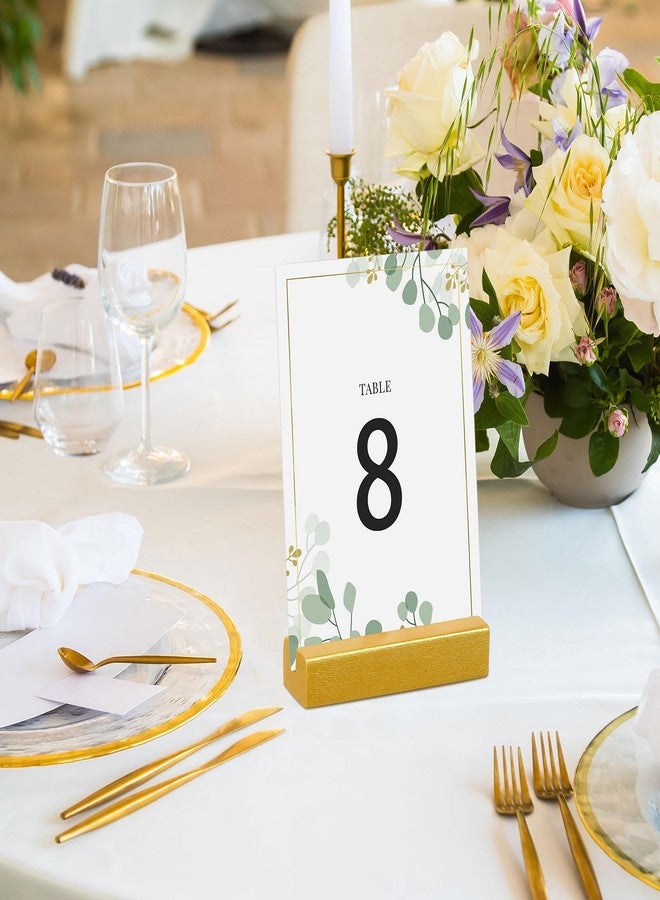 Chunful 24 Pcs Gold Table Number Holders Wood Place Card Holder Wedding Table Name Stands Picture Photo Display Menu Sign Stands for Wedding Party Events Banquet Birthday Party Restaurant - Image 5