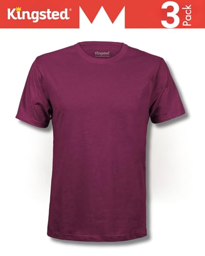 Kingsted Men's T-Shirts - Royally Comfortable - Super Soft Cotton Blend - Short Sleeve Tagless Crewneck - Plain Colored Classic Tees (3 Pack, Essential, Medium) - Image 4