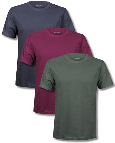 Kingsted Men's T-Shirts - Royally Comfortable - Super Soft Cotton Blend - Short Sleeve Tagless Crewneck - Plain Colored Classic Tees (3 Pack, Essential, Medium) - Image 1