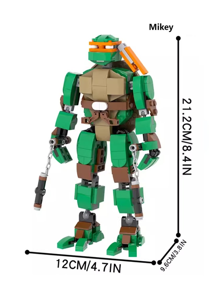 Creative Film, Television, Game And Animation Series Small Particle Assembly Building Blocks Assembly Model Ornaments (Michelangelo 371Pcs) - Image 2