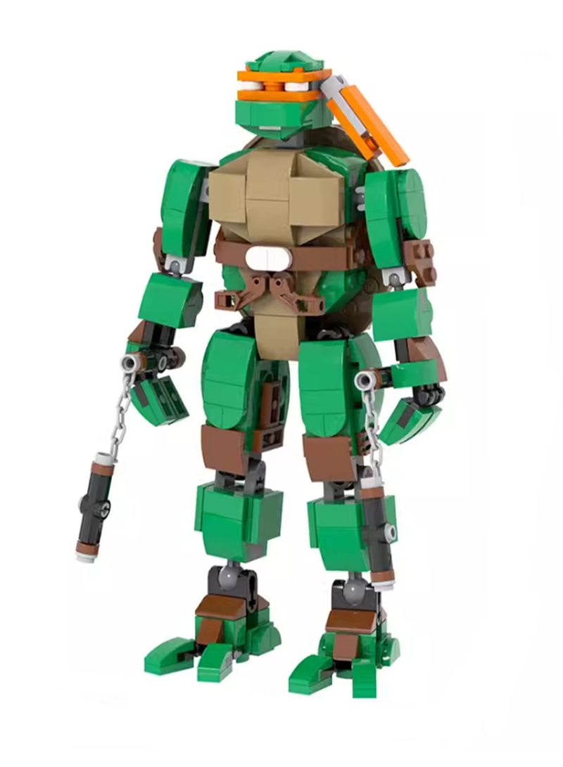 Creative Film, Television, Game And Animation Series Small Particle Assembly Building Blocks Assembly Model Ornaments (Michelangelo 371Pcs) - Image 1