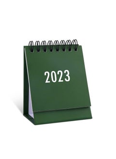 Mini Desk Calendar August 2022 To Dec 2023 Small Desktop Calendar Mini Daily Schedule Tiny Desk Calendar Twinwire Binding With Stickers For Men Women Office Classroom (Green)