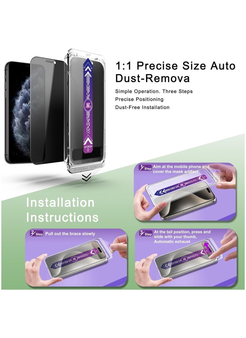 Generic - Privacy Screen Protector for iPhone X and iPhone 11 Pro, Private Glass Screen Protector, Auto Alignment Tool Kit for Easy Installation, Bubble Free, Full Coverage Case Friendly - Image 1