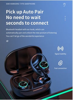 Goldfish TWS Bluetooth 5.1 Wireless Over-Ear Headphones Digital Display Power Level Turn On Bluetooth Automatic Pairing Connection Without Waiting Ultra Low Latency Bluetooth Headphones/Black  - Image 5