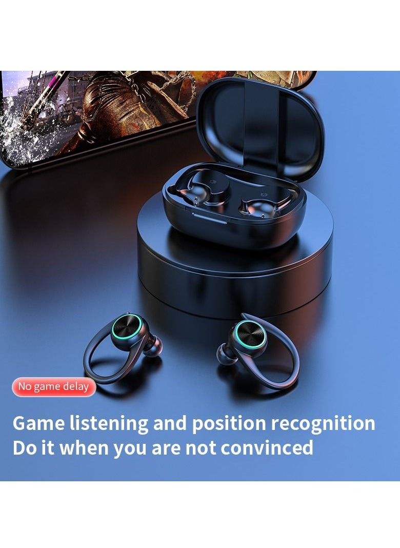 Goldfish - TWS Bluetooth 5.1 Wireless Over-Ear Headphones Digital Display Power Level Turn On Bluetooth Automatic Pairing Connection Without Waiting Ultra Low Latency Bluetooth Headphones/Black - Image 1
