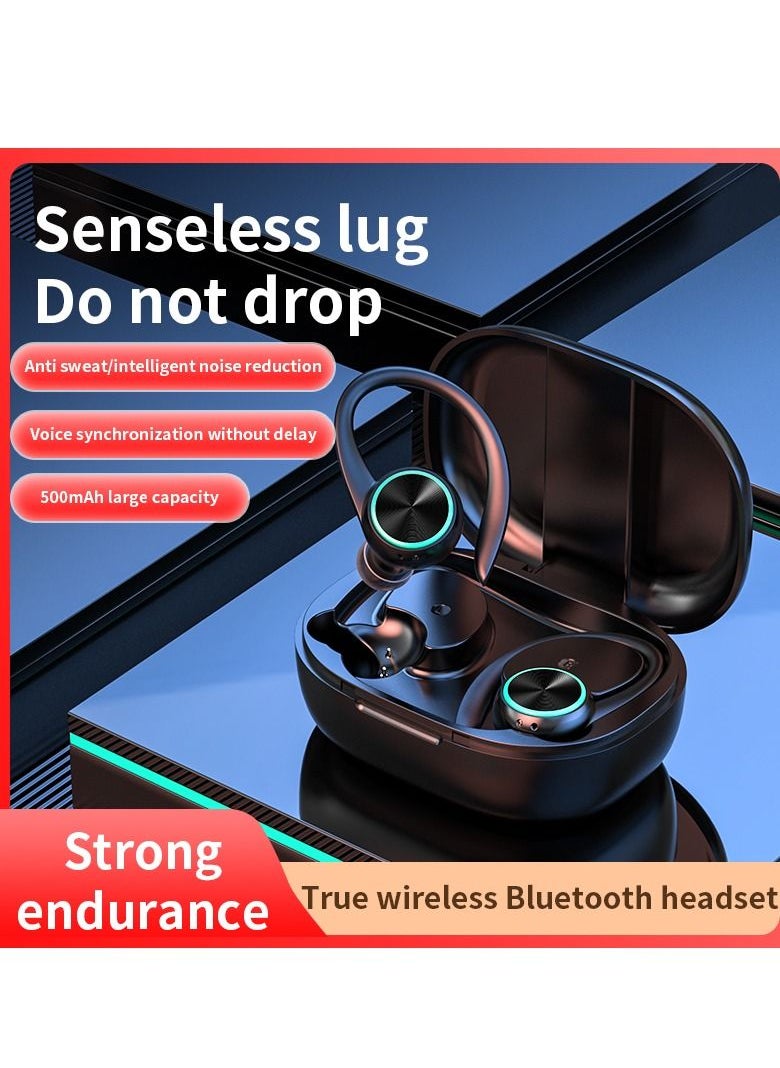 Goldfish - TWS Bluetooth 5.1 Wireless Over-Ear Headphones Digital Display Power Level Turn On Bluetooth Automatic Pairing Connection Without Waiting Ultra Low Latency Bluetooth Headphones/Black - Image 1