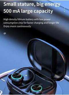 Goldfish TWS Bluetooth 5.1 Wireless Over-Ear Headphones Digital Display Power Level Turn On Bluetooth Automatic Pairing Connection Without Waiting Ultra Low Latency Bluetooth Headphones/Black  - Image 4