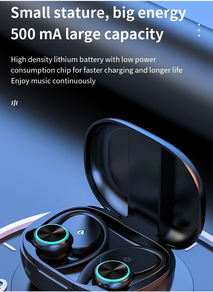 Goldfish - TWS Bluetooth 5.1 Wireless Over-Ear Headphones Digital Display Power Level Turn On Bluetooth Automatic Pairing Connection Without Waiting Ultra Low Latency Bluetooth Headphones/Black - Image 1