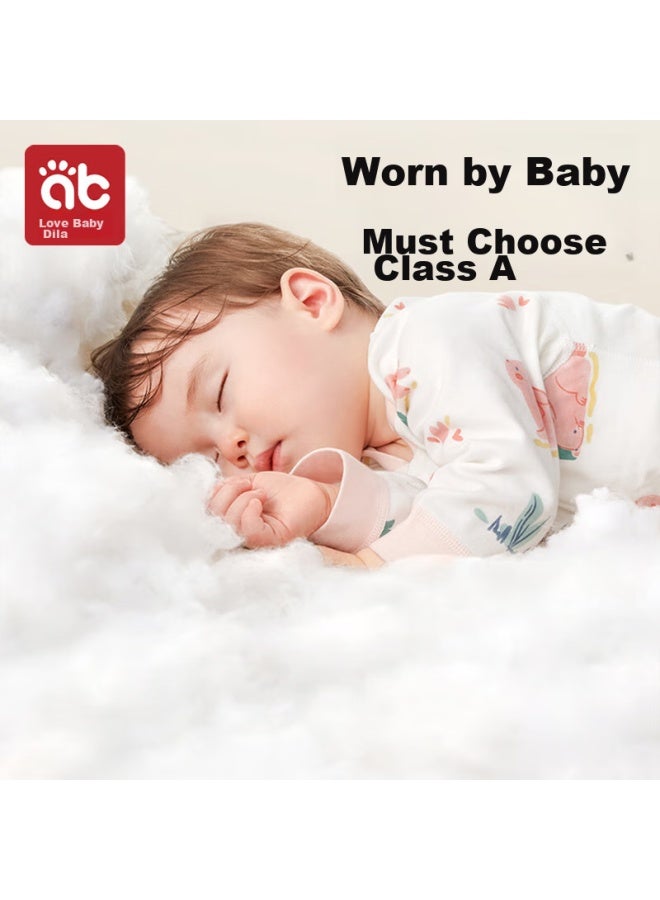 AIBEDILA Aibeidila Newborn Baby Romper Spring And Autumn Style, Pure Cotton Onesie, Uni Baby Mid-open Crawling Suit, Early Autumn Bodysuit, Size 90 - Image 1