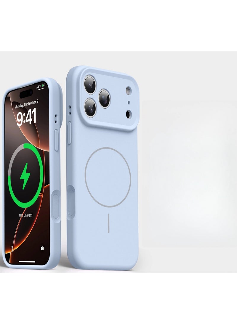 Compatible  iPhone 17 Pro Max Liquid Silicone Case Integrated ons with Slim Magnetic Ring Full-Edge Drop Protection Soft, Skin-Friendly, Anti-Fingerprint Case