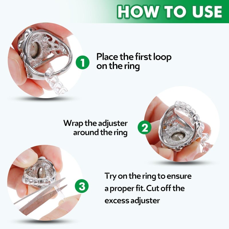 Anpro Ring Sizer Adjusters for Loose Rings - 15-Pack Multiple Styles, Invisible Spacer Guards & Tighteners for Women, Fits Almost Any Ring - Image 3