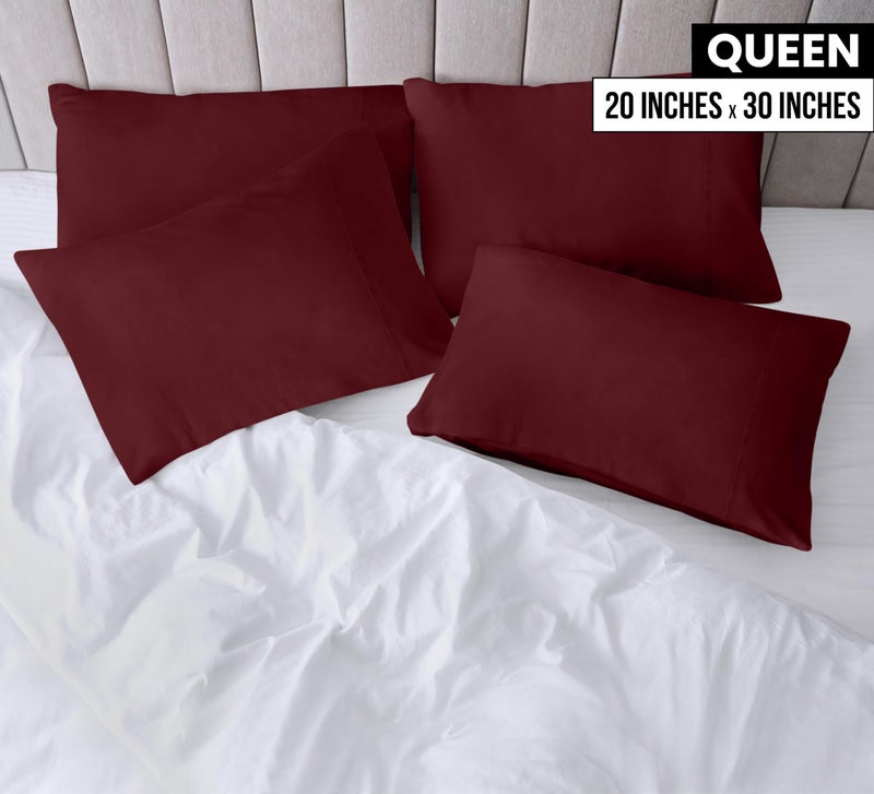 Utopia Bedding Queen Pillow Cases - 4 Pack - Envelope Closure - Soft Brushed Microfiber Fabric - Shrinkage and Fade Resistant Pillow Covers Queen Size 20 X 30 Inches (Queen, Burgundy) - Image 2