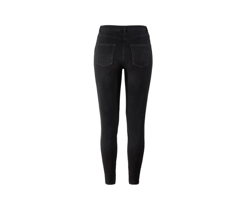Tchibo Women Regular Fit Plain Skinny Jeans, Black - Image 2