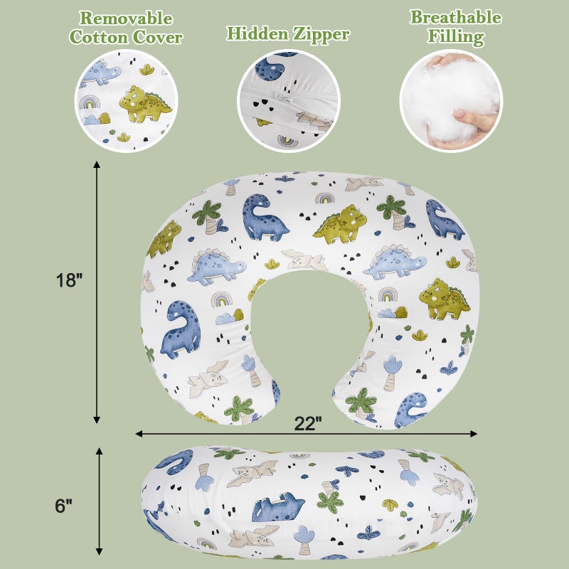LLCJYYCY Nursing Pillow & Breastfeeding Pillow â€“ Ergonomic C-Shape for Breastfeeding & Bottle Feeding, Standard Size Breathable with Washable Cover, Hypoallergenic,Tummy Time & Sitting Support (0-12Months) - Image 4