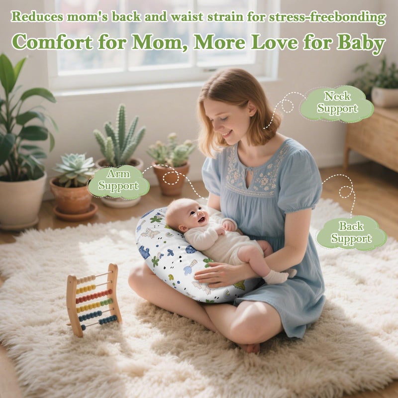 LLCJYYCY Nursing Pillow & Breastfeeding Pillow â€“ Ergonomic C-Shape for Breastfeeding & Bottle Feeding, Standard Size Breathable with Washable Cover, Hypoallergenic,Tummy Time & Sitting Support (0-12Months) - Image 5