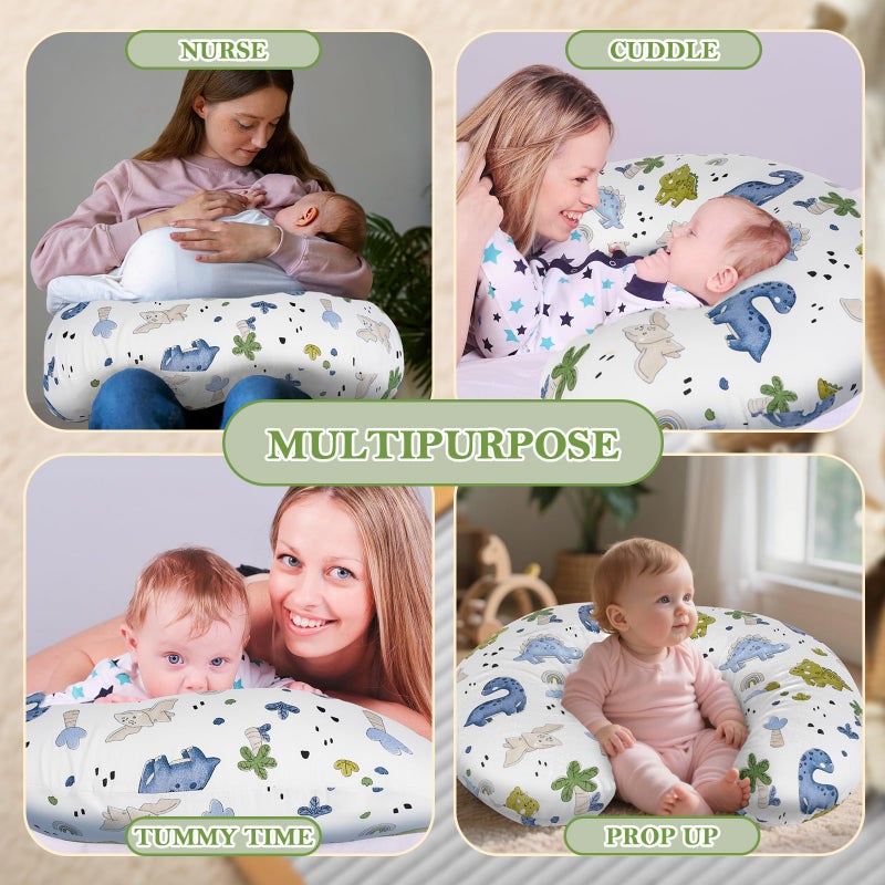 LLCJYYCY Nursing Pillow & Breastfeeding Pillow â€“ Ergonomic C-Shape for Breastfeeding & Bottle Feeding, Standard Size Breathable with Washable Cover, Hypoallergenic,Tummy Time & Sitting Support (0-12Months) - Image 3