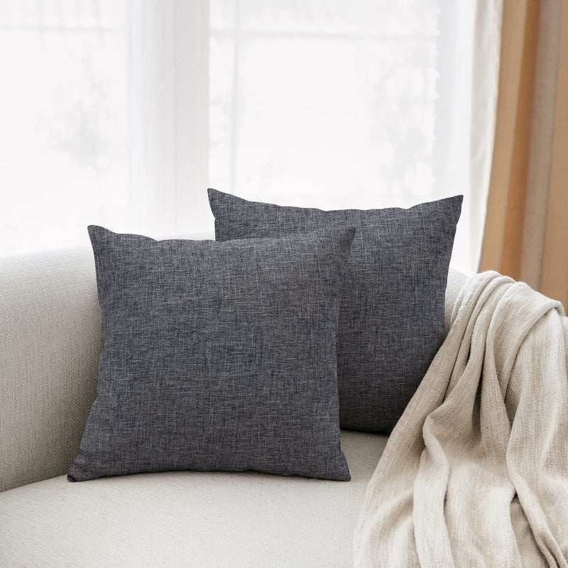 All Smiles Dark Gray Throw Pillow Covers for Outdoor Patio Porch Funiture Cushion Decorations Pillowcase for Sofa Bedroom Car 20x20 Inch Home Decor - Image 1