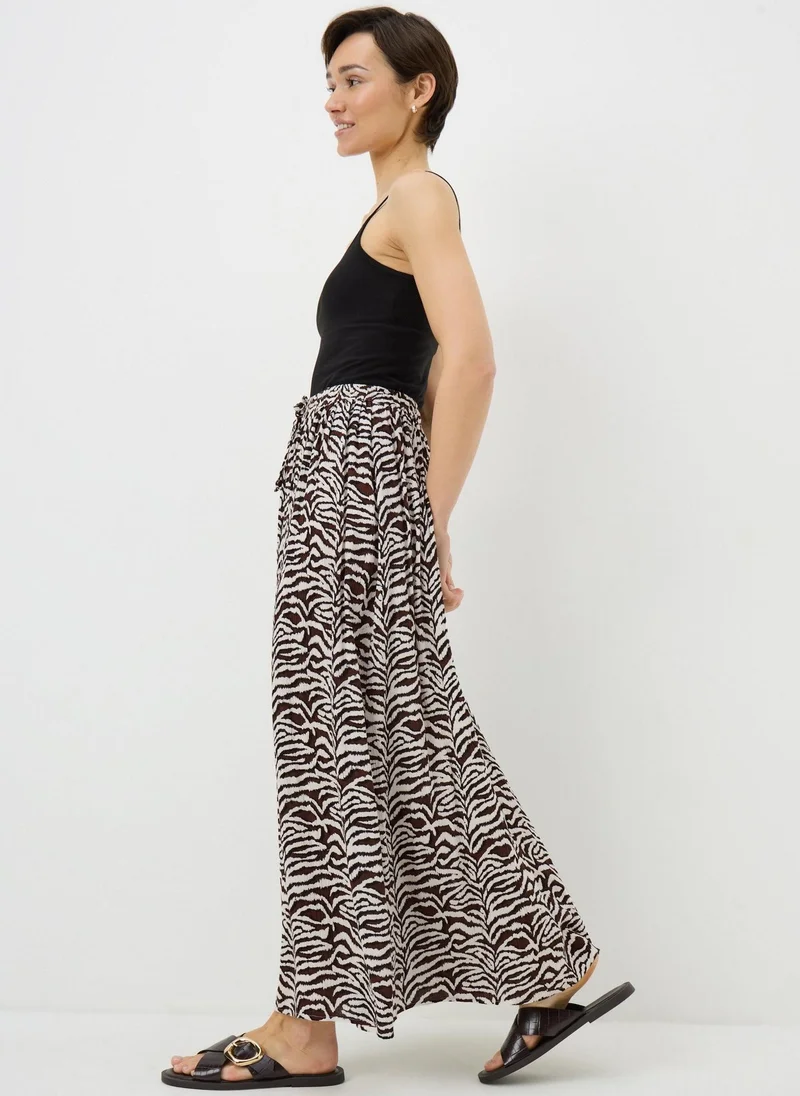 Matalan Brown Brown Zebra Print Cheesecloth Maxi Skirt for Women | Best Price UAE