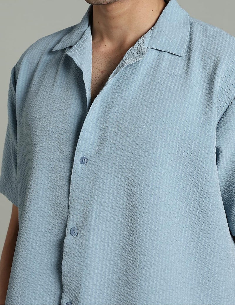 FYLTR Men's Solid Regular Fit Shirt (FYLSS25MS-1318_Blue Aura - Image 2