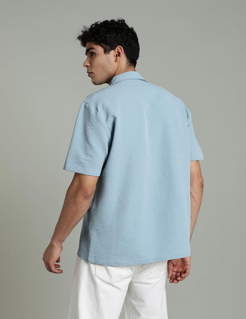 FYLTR Men's Solid Regular Fit Shirt (FYLSS25MS-1318_Blue Aura - Image 3