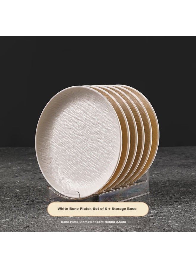 Treejack Rock Slab Pattern Bone-dish For Home Dining Table, Garbage Plate, Fruit And Snack Plate, High-end Bone-dish Round Plate - Image 1