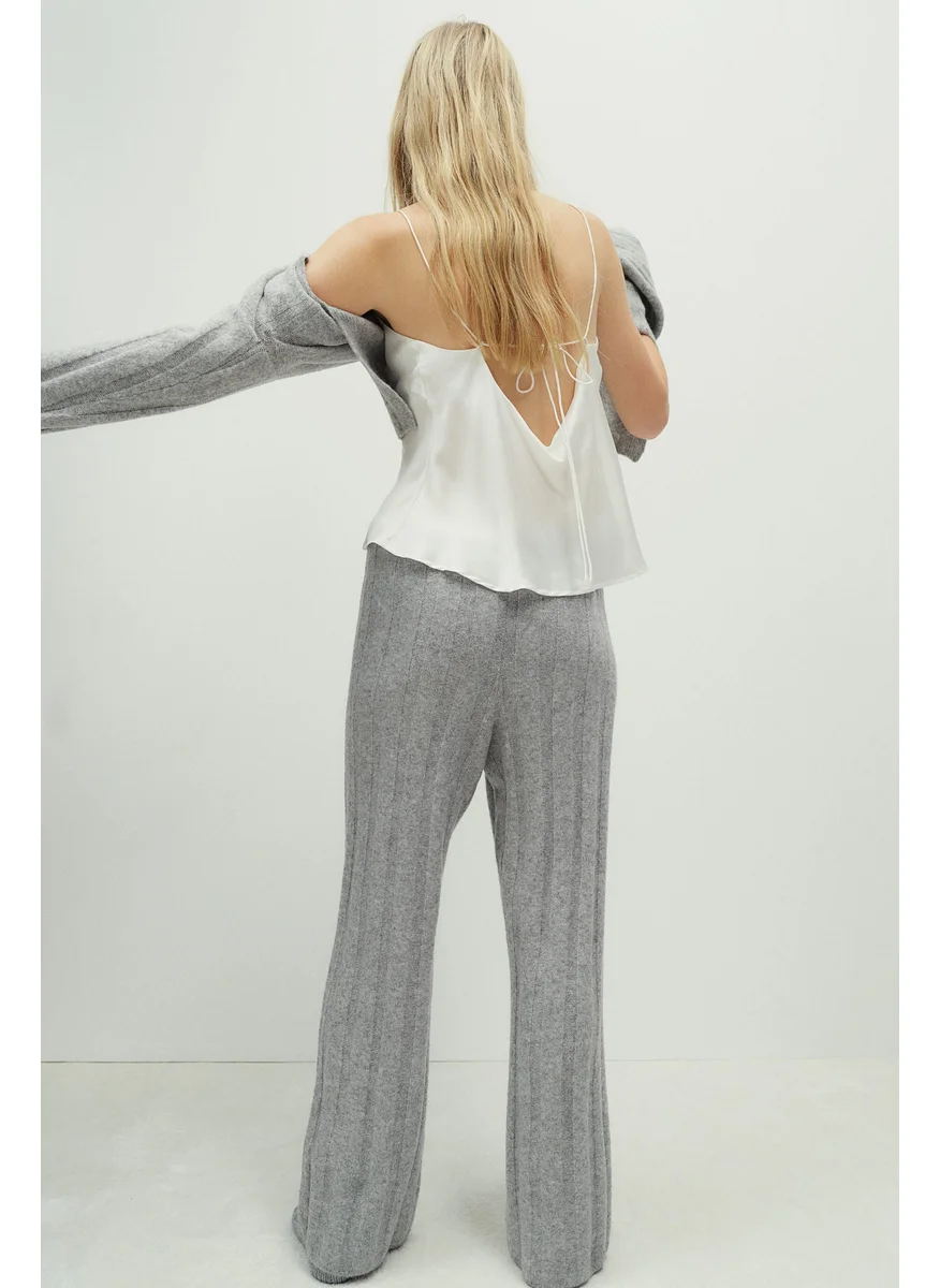 اتش اند ام Wool-Blend Rib-Knit Trousers