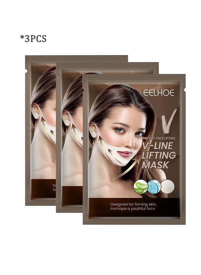 EELHOE 3 PCS V-line Facial Lifting Mask Facial Firming Lifting Shaping Small V-face Ear Lifting Facial Mask - Image 1