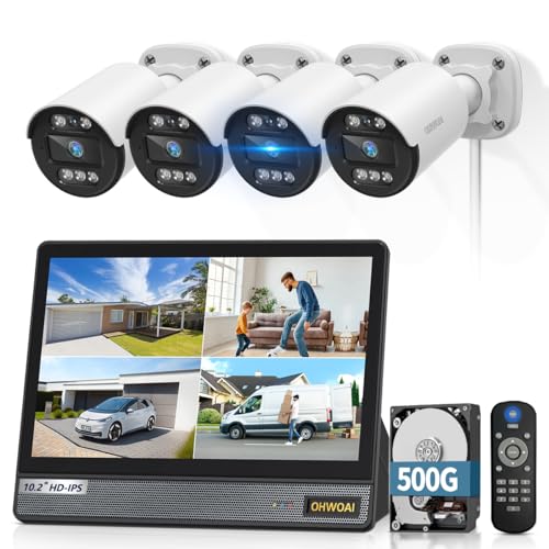 ohwoai OHWOAI Night Vision Security Camera System Outdoor Cctv Cameras Systems With Motion Detection Home Video Surveillance Dvr Kits