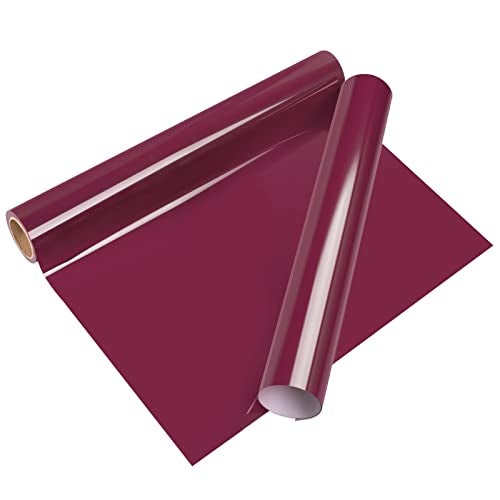 VINYL FROG Heat Transfer Vinyl Roll HTV Vinyl  12 x5ft Burgundy Iron on Vinyl for TShirts Heat Press Vinyl for DIY Craft Designs Burgundy