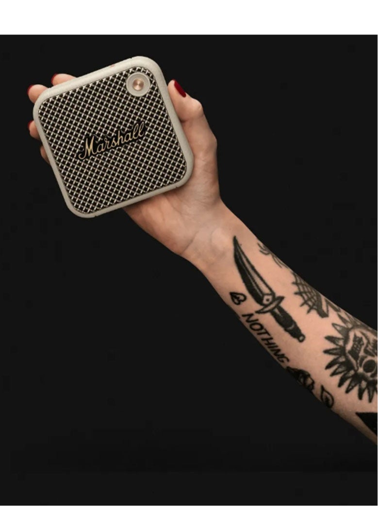 Marshall Willen Bluetooth Speaker, Wireless, 15+ Hours Playtime, Water-Resistent, Quick Charge, Stackable - Cream - Image 2