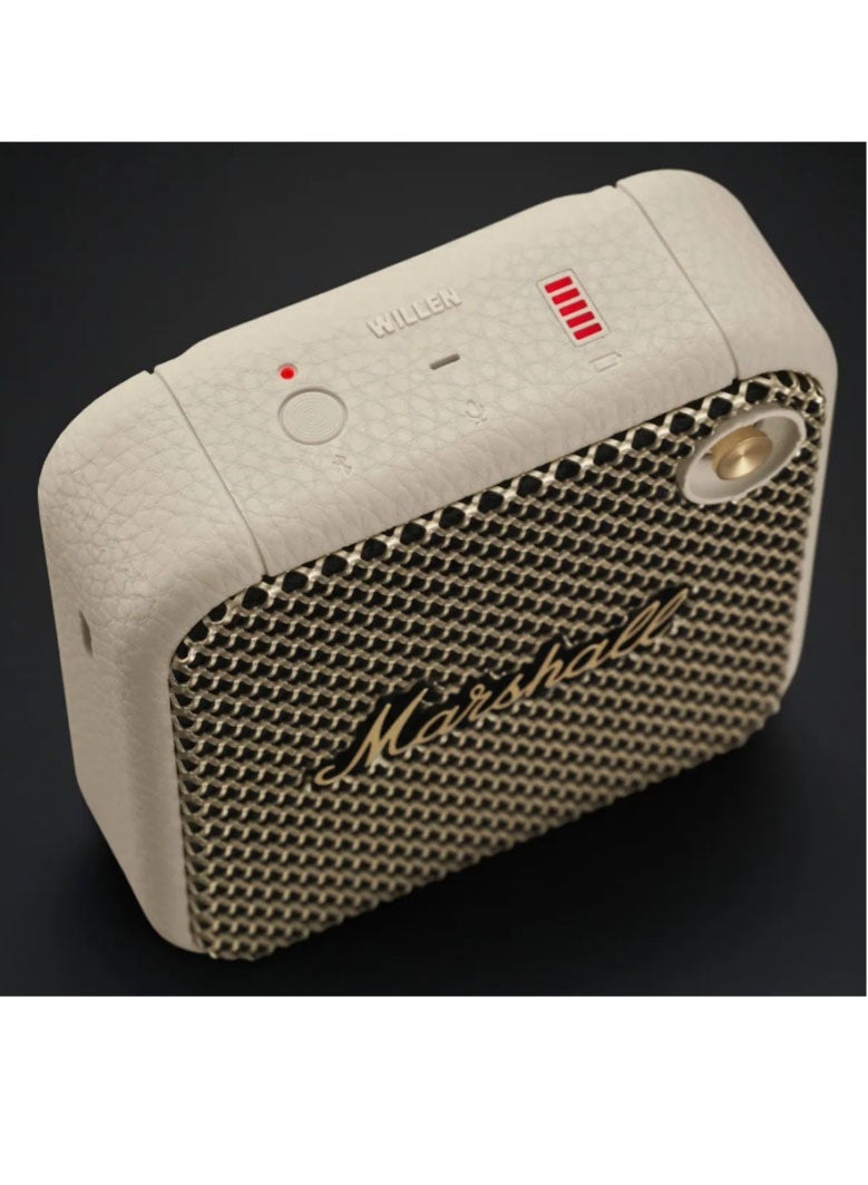 Marshall Willen Bluetooth Speaker, Wireless, 15+ Hours Playtime, Water-Resistent, Quick Charge, Stackable - Cream - Image 3
