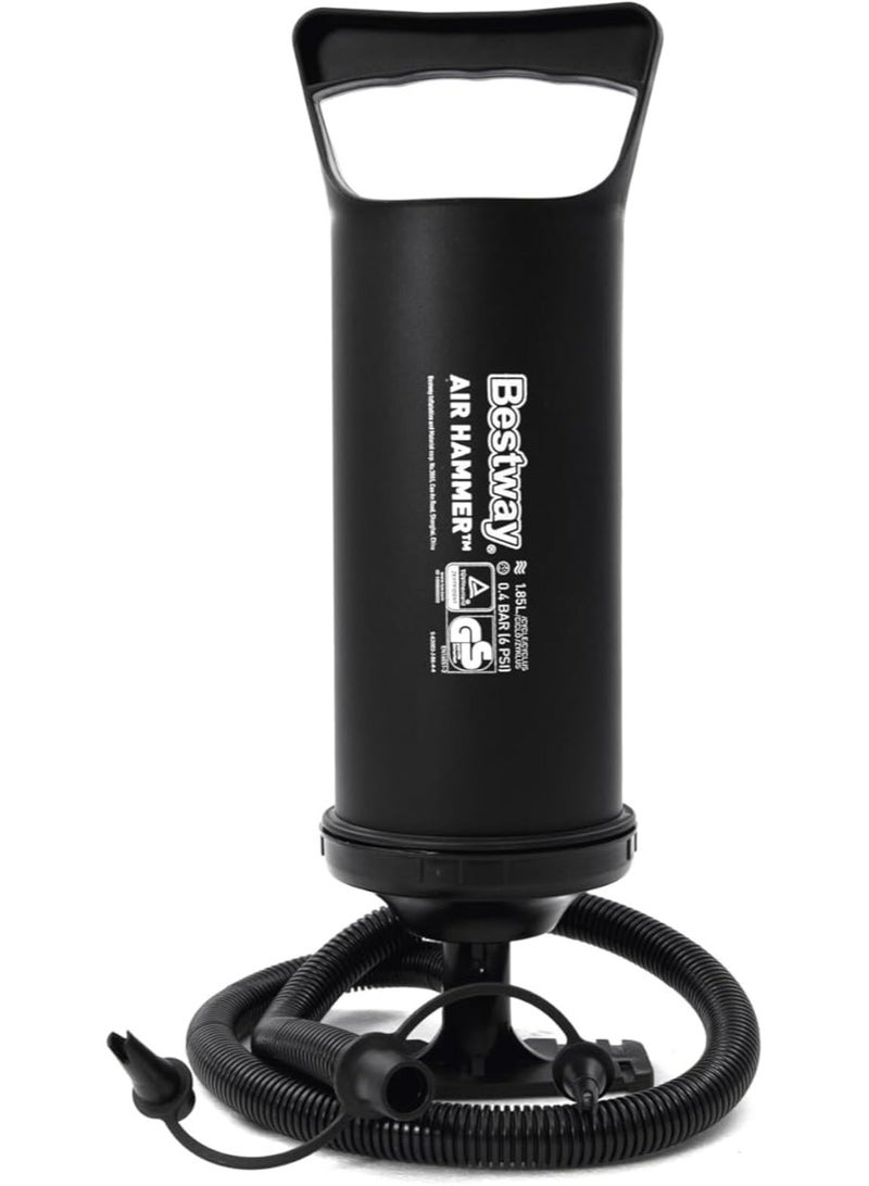 Bestway 12" Air Hammer Manual Pump with 3 Valve Adapters – High Flow Hand Pump for Boats, Airbeds, and Pools - Image 1
