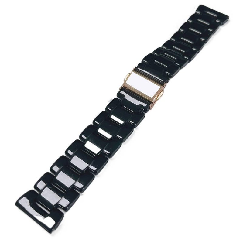 LL Rose Gold Resin Bracelet Strap Smartwatch Band Compatible with Apple Watch with Adjustable Fit Replacement Strap for Daily Wear - Image 1