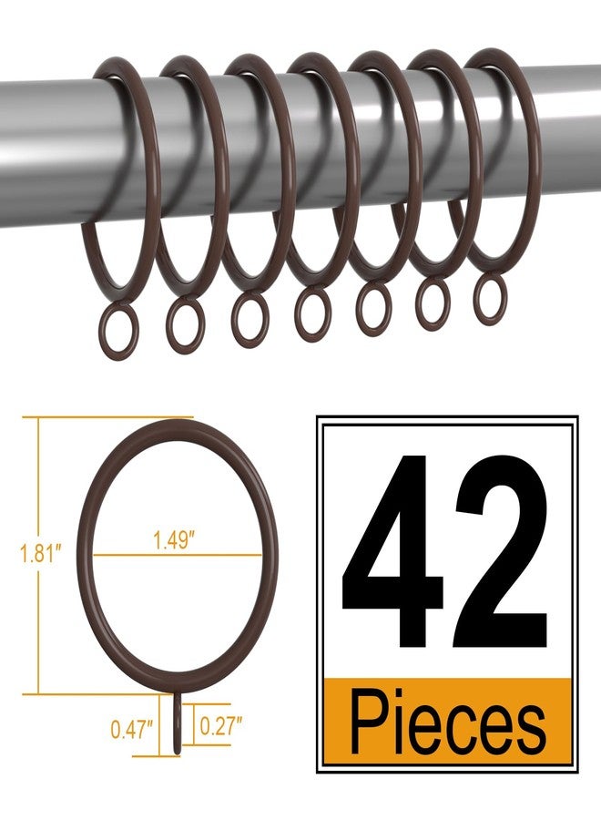 ANJUU 42 PCS Curtain Rings, 1.5 Inch Cocoa Tone Metal Curtain Drape Sliding Eyelet Rings-Hanging Rings for Curtains and Rods, Fits Up to 1 1/4-Inch Rod(Clips Not Included) - Image 2