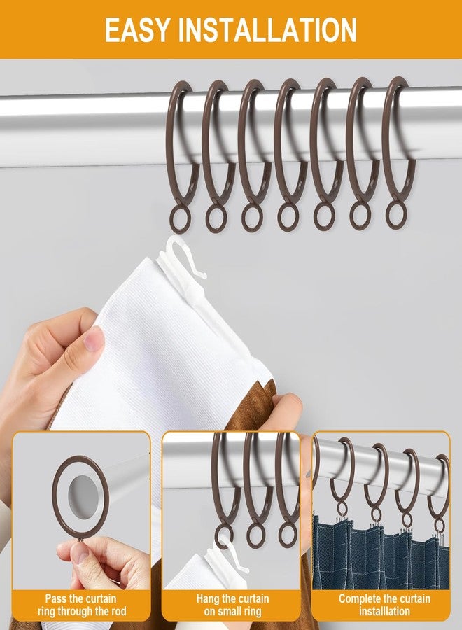 ANJUU 42 PCS Curtain Rings, 1.5 Inch Cocoa Tone Metal Curtain Drape Sliding Eyelet Rings-Hanging Rings for Curtains and Rods, Fits Up to 1 1/4-Inch Rod(Clips Not Included) - Image 4