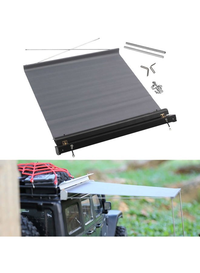 Vgoohobby 8.6" x8.6" RC Car Simulation Side Car Roof Top Tent Rain Canopy Sunshade Decoration Accessory Compatible with Traxxas TRX4 Axial SCX10 Tamiya Arrma D90 1/10 RC Crawler (Black) - Image 1